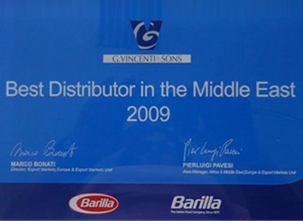 BARILLA BEST DISTRIBUTOR IN THE MIDDLE EAST 